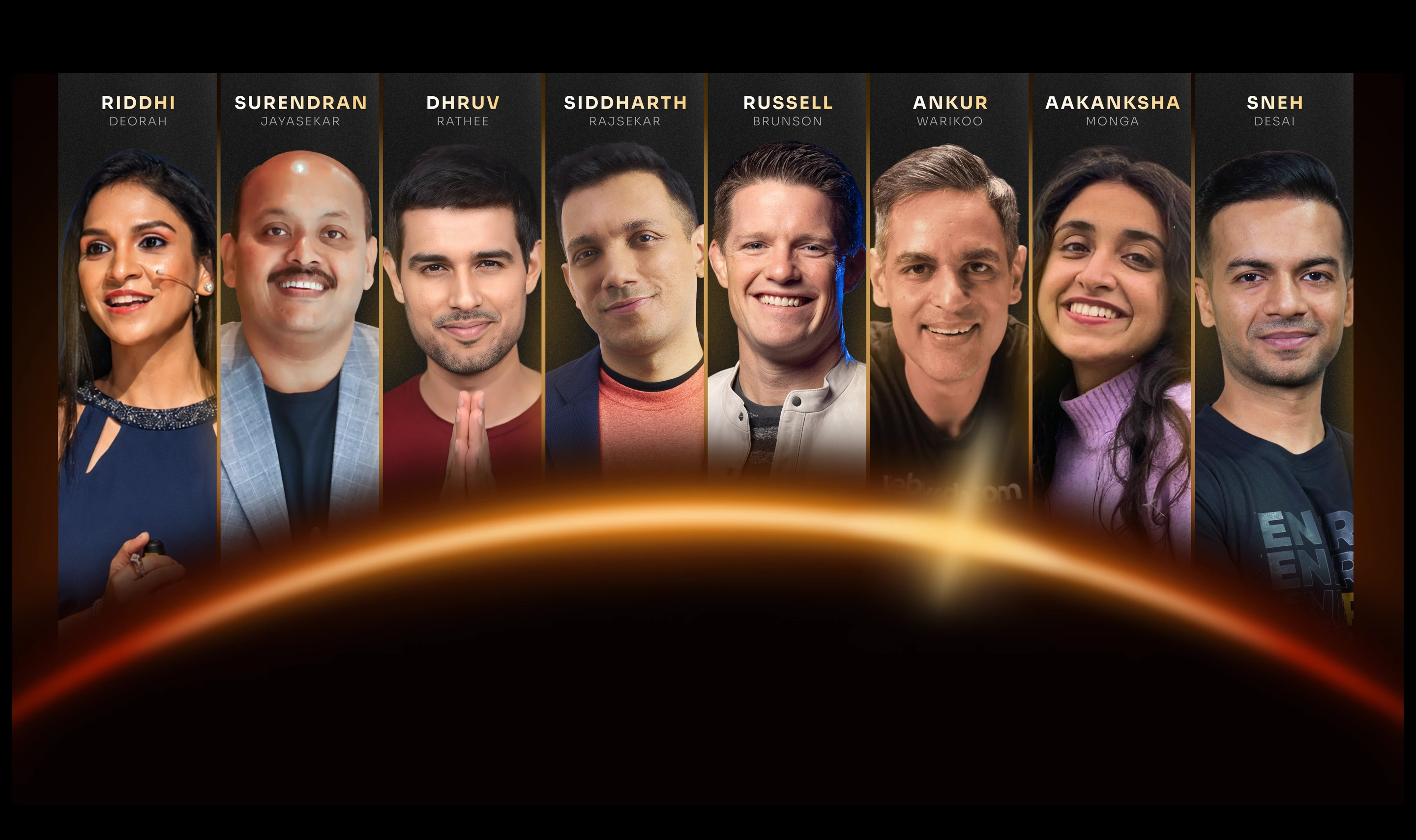 RISE speakers: Riddhi, Surendran, Dhruv, Siddharth, Russell, Ankur, Aakanksha and Sneh